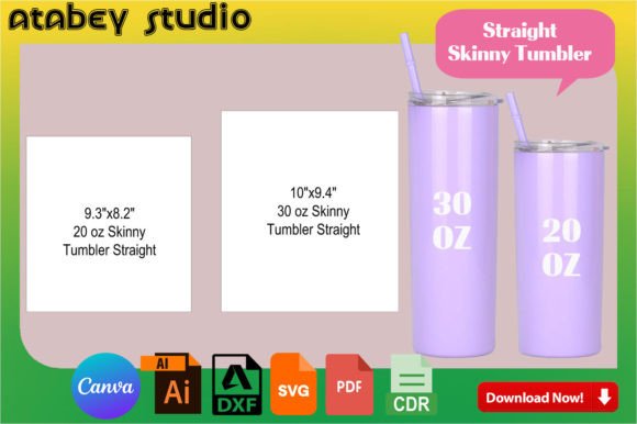 20oz 30oz Skinny Tumbler Wrap Template