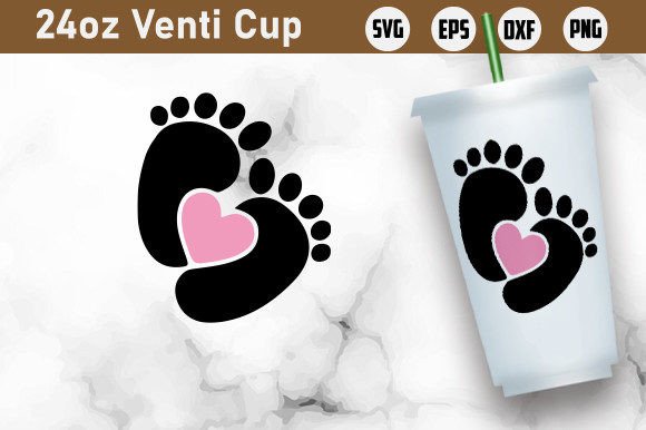 Baby Foot Print, 4th July 24oz Venti Cup