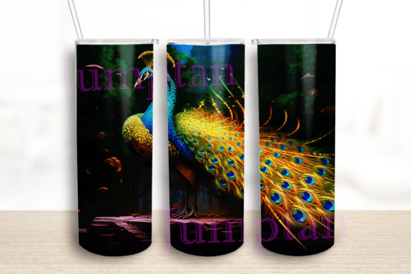 Backlight Peacock Tumbler Wrap