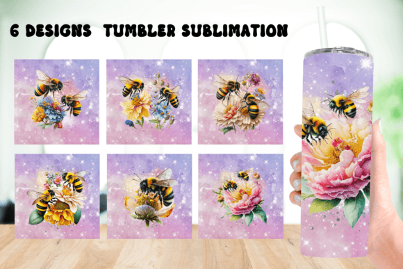 BEE Glitter Tumbler Wrap Sublimation