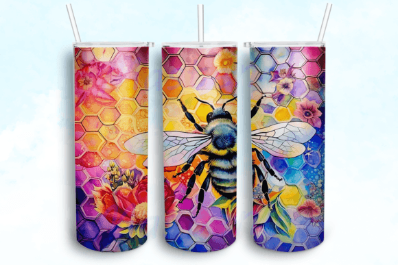 Bees Rainbows 20oz Skinny Tumbler PNG