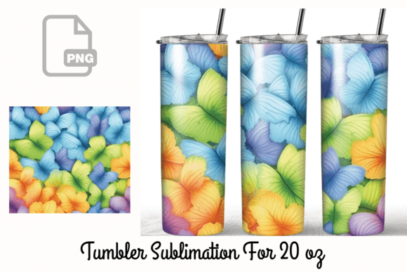 Butterfly 20 Oz Tumbler Wrap Sublimation