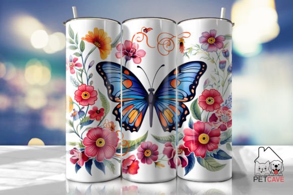 Butterfly Folk Style Art Tumbler 2
