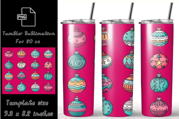 Christmas Balls 20 Oz Tumbler Wrap