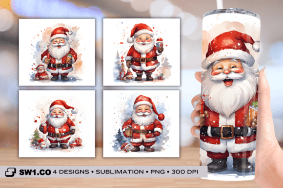 Christmas Santa Tumbler Sublimation Wrap