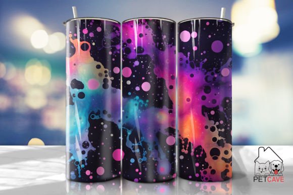 Colorful Ink Splatter Tumbler 20oz 4