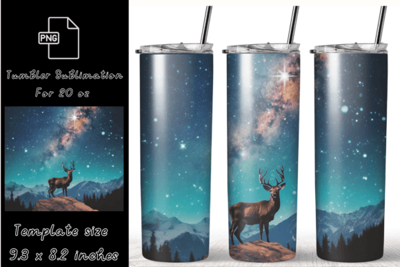 Deer Mountain Night 20oz Skinny Tumbler