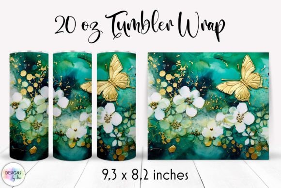 Elegant Alcohol Ink Flowers Tumbler
