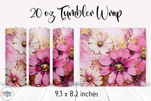 Elegant Pink Flowers 20oz Skinny Tumbler