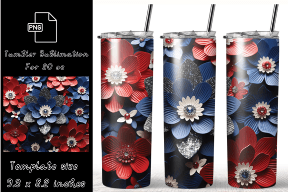 Flower Tumbler Wraps Sublimation