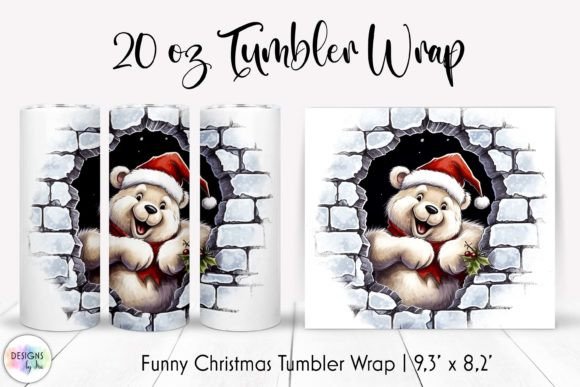 Fun Christmas Bear Tumbler Wrap