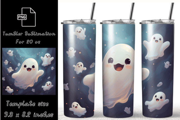Ghost Halloween Tumbler, 20 Oz Skinny