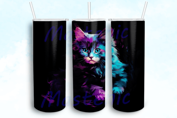 Kitten in Purple and Pink Tumbler