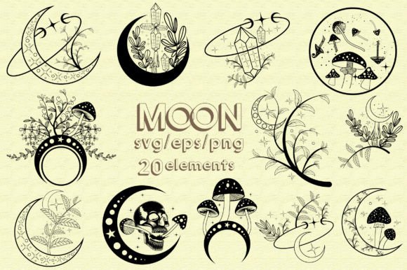 Moon Phases Embroidery Design