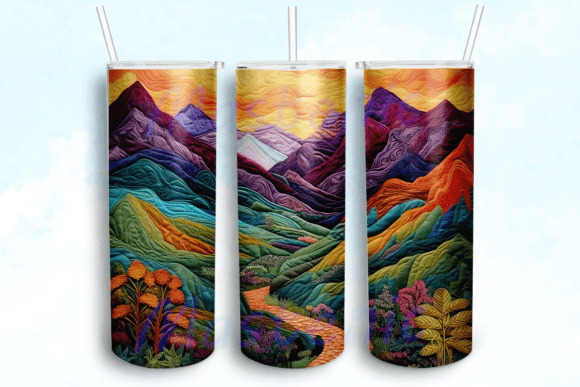 Mountain Landscape with Vivid Tumbler