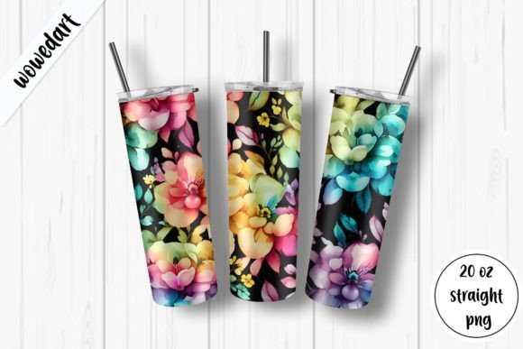 Multi Roses 20oz Skinny Tumbler Wrap