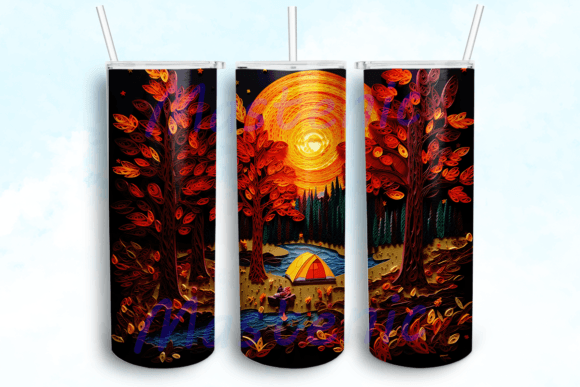 Paper Quilling Floral Field Tumbler