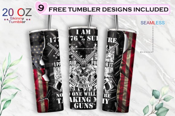 Patriotic Flag 20oz Skinny Tumbler