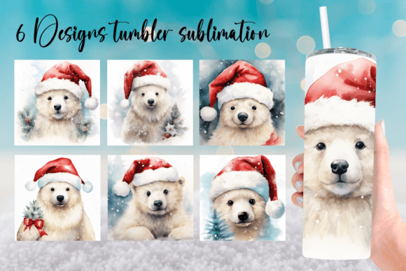 Polar Bear Christmas Tumbler Sublimation