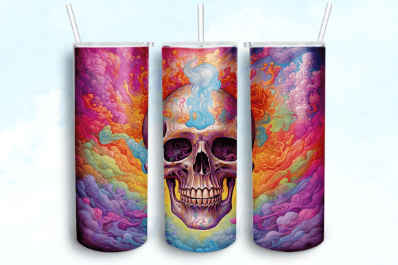 Psychedelic Skeleton 20oz Skinny Tumbler