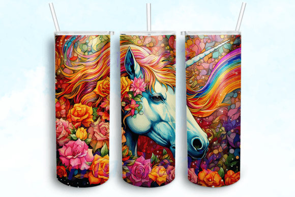 Psychedelic Unicorn 20oz Skinny Tumbler