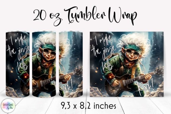 Rockstar Christmas Elf Tumbler Wrap