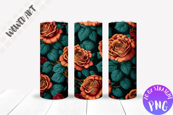 Rose Pattern Skinny Tumbler Wrap