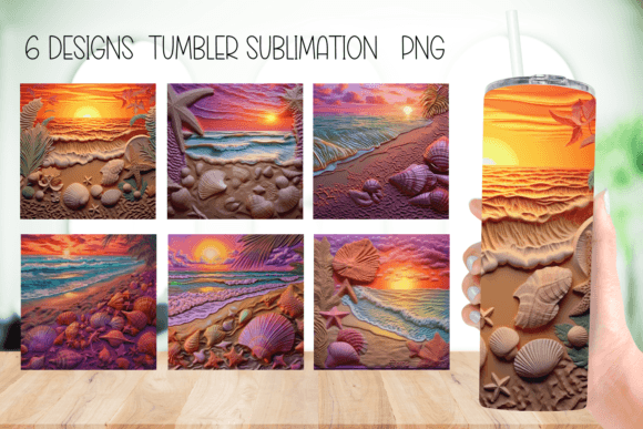 Seashell Beach Tumbler Sublimation