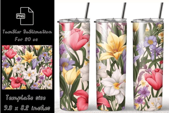 Spring Flowers 20oz Skinny Tumbler
