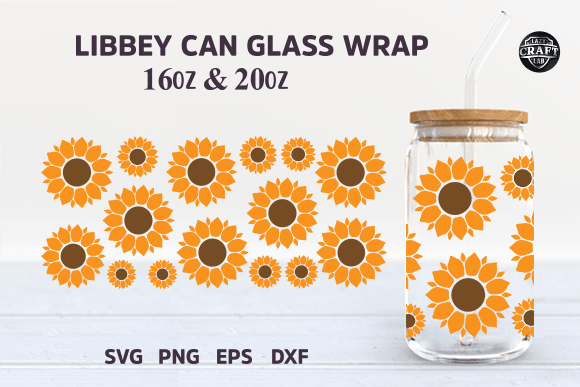 Sunflower Glass Wrap SVG