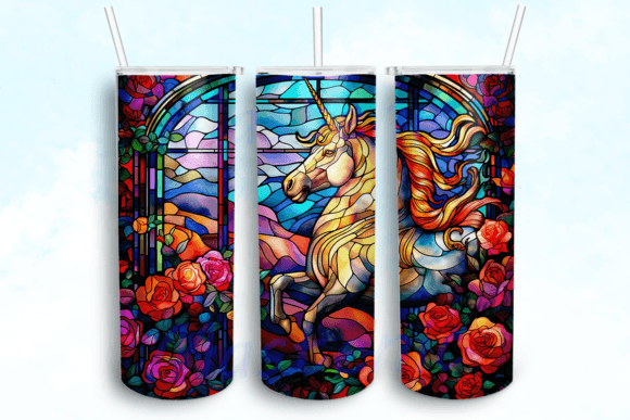 Unicorn with Flowers in Vivid Tumbler