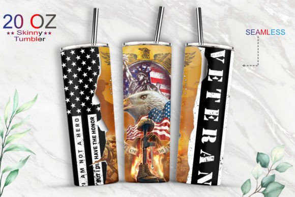 Veteran Flag Tumbler Wrap
