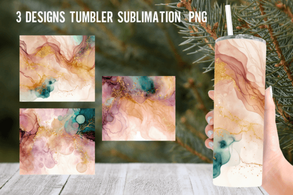 Watercolor Alcohol Tumbler Wrap Designs